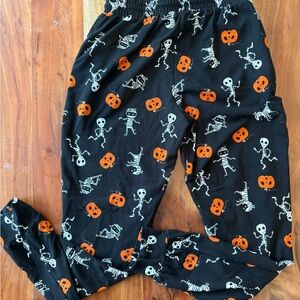 Shosho Black and Orange Halloween Pants